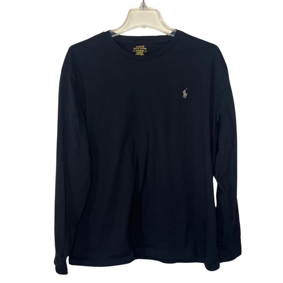 Ralph Lauren Polo Classic Fit Soft Cotton Crewneck Long Sleeved Tee Black Large - Picture 1 of 6